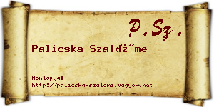 Palicska Szalóme névjegykártya